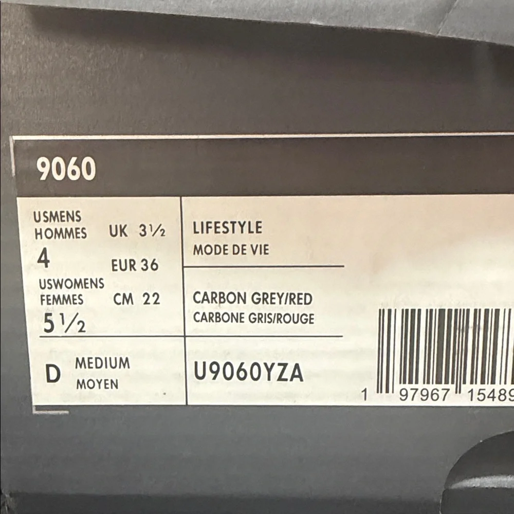New Balance Carbon Grey and Red Lifestyle Shoes - Picture 2 of 4